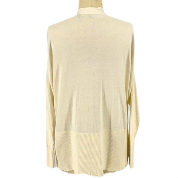 Vince Ivory Open front Cardigan Silk & cashmere minimalist sweater - Picture 2 of 8